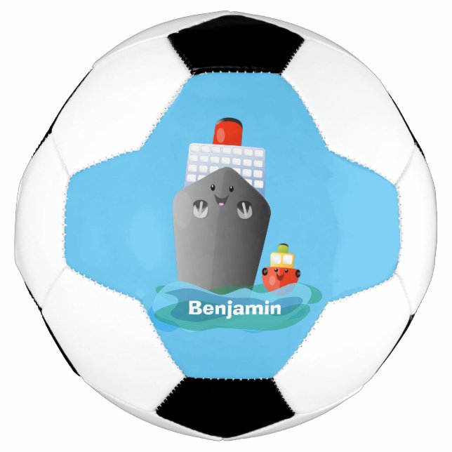 Bola De Futebol Ilustração de desenho animado do navio de linha do (Frente)