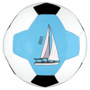 Bola De Futebol Ilustração de desenho animado em veleiro