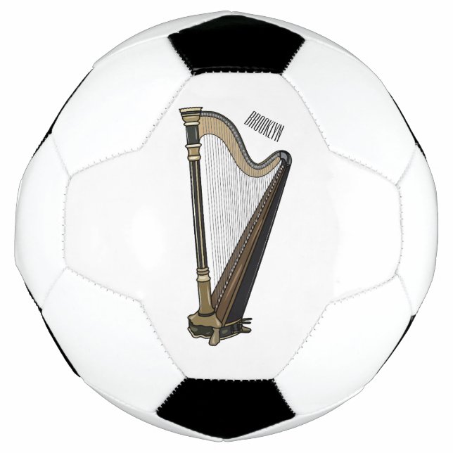 Bola De Futebol Ilustração de desenho animado Harp (Frente)