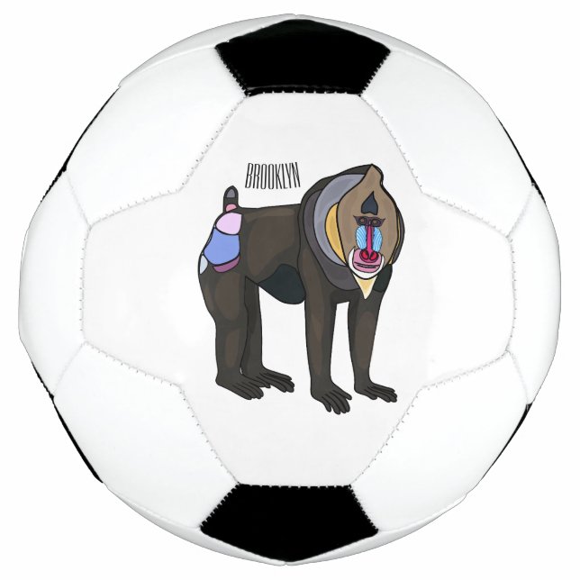 Bola De Futebol Ilustração de desenho animado Mandrill (Frente)