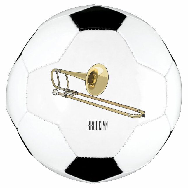 Bola De Futebol Ilustração de desenho animado Trombone (Frente)