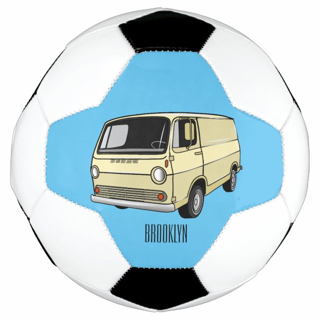 Bola De Futebol Ilustração de desenho da van clássica (Frente)