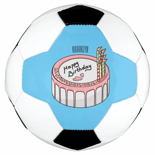 Bola De Futebol Ilustração de desenho de bolo de aniversário (Frente)