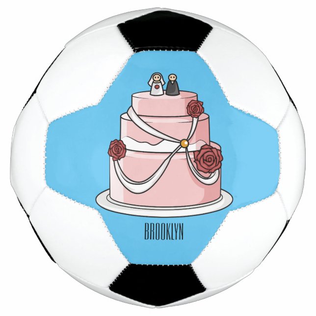 Bola De Futebol Ilustração de desenho de bolo de casamento (Frente)