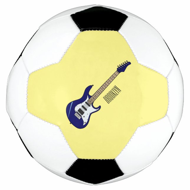 Bola De Futebol Ilustração de desenho de guitarra elétrica (Frente)