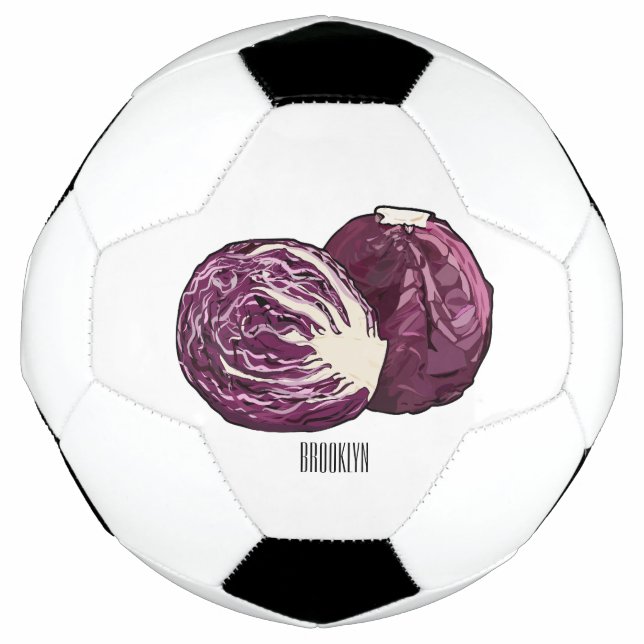 Bola De Futebol Ilustração de desenho de repolho vermelho (Frente)