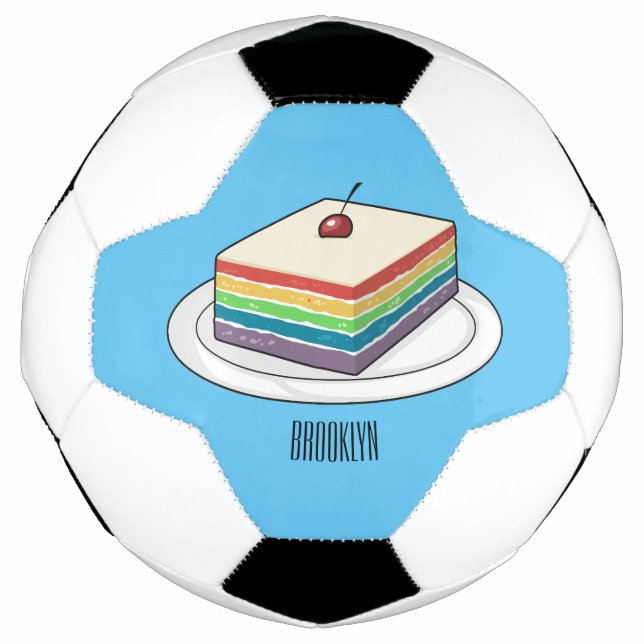Bola De Futebol Ilustração de desenho do bolo-arco-íris (Frente)
