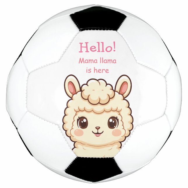 Bola De Futebol Ilustração de lhama fofa design (Frente)