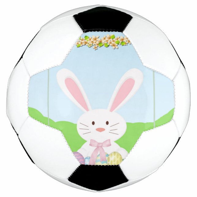 Bola De Futebol Ilustração do coelho da Páscoa (Frente)