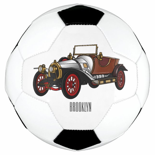 Bola De Futebol Ilustração do desenho animado Classic car 1920 (Frente)