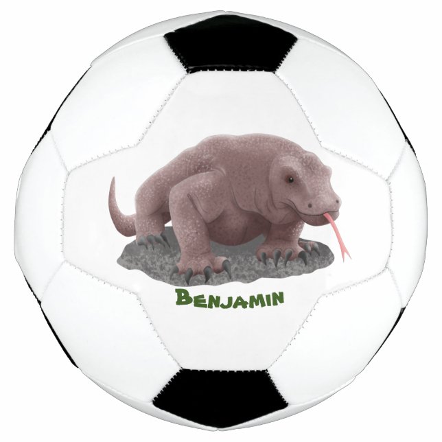 Bola De Futebol Ilustração do dragão Komodo (Frente)