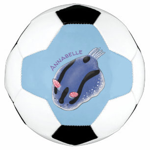 Bola De Futebol Imagem de desenho animado azul-nudibranch bonito