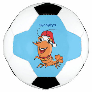 Bola De Futebol Imagem de desenho animado de camarão de Natal fel