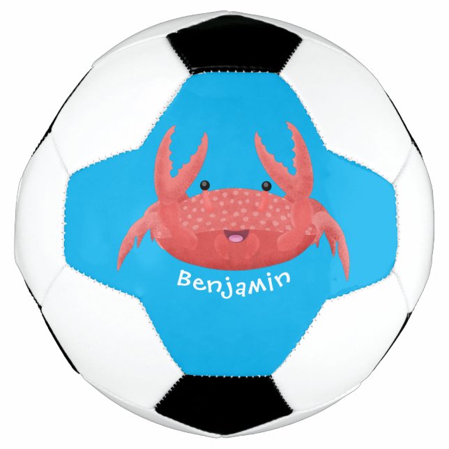 Bola De Futebol Imagem de desenho animado de caranguejo vermelho-b (Frente)