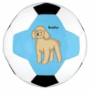 Bola De Futebol Imagem de desenho animado de poodle marrom feliz