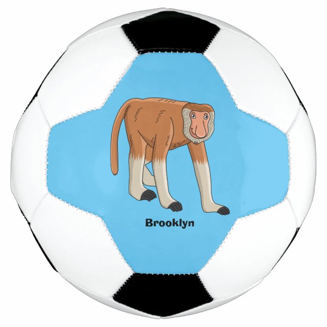 Bola De Futebol Imagem de desenhos animados de macacos (Frente)