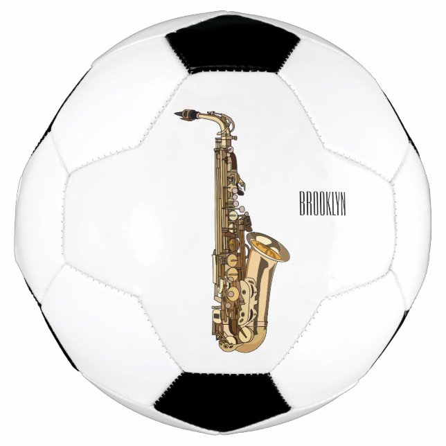 Bola De Futebol Imagem de desenhos saxofônicos (Frente)