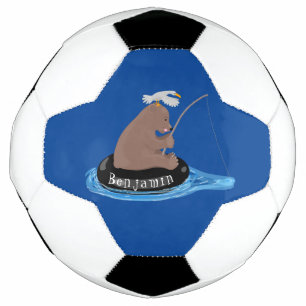 Bola De Futebol Imagem do desenho animado de pesca de filhotes de 