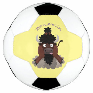 Bola De Futebol Imagem engraçada de desenho animado de bisonte de