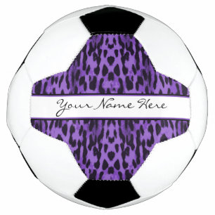 Bola De Futebol Impressão de Leopardo Roxo Personalizado