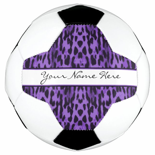 Bola De Futebol Impressão de Leopardo Roxo Personalizado (Frente)