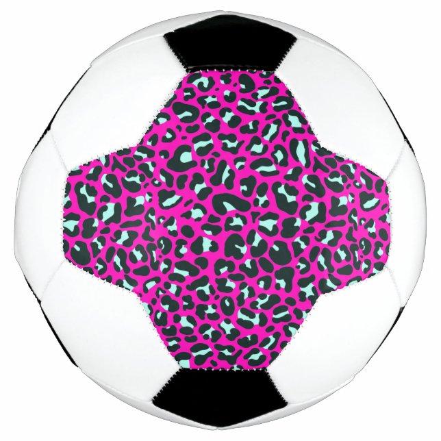 Bola De Futebol Impressão em animais Leopardo Cor-de-Rosa Moderna (Frente)