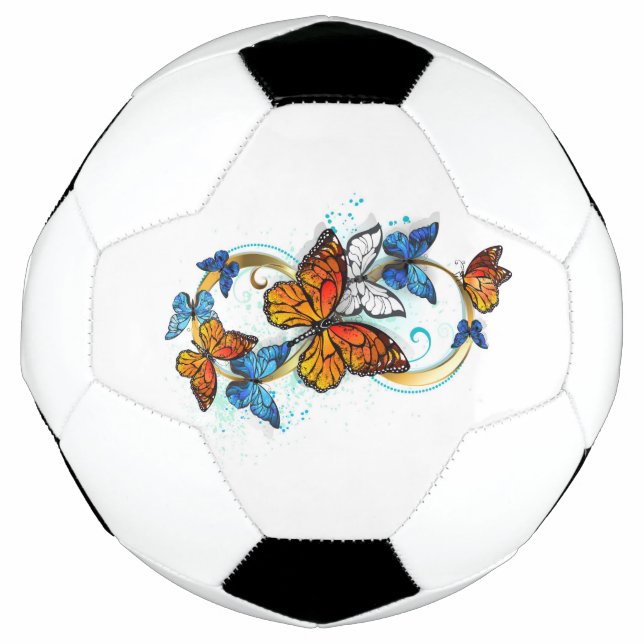 Bola De Futebol Infinidade de Borboletas Monarca (Frente)