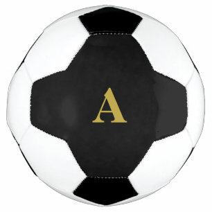 Bola De Futebol Iniciais do Monograma Nome do Ouro Personalizado D