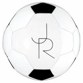 Bola De Futebol Iniciais Sobrepostos | Preto em branco