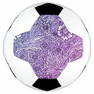 Bola De Futebol Intrair Design floral em matizes roxos e brancos