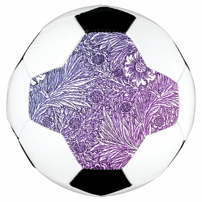 Bola De Futebol Intrair Design floral em matizes roxos e brancos (Frente)