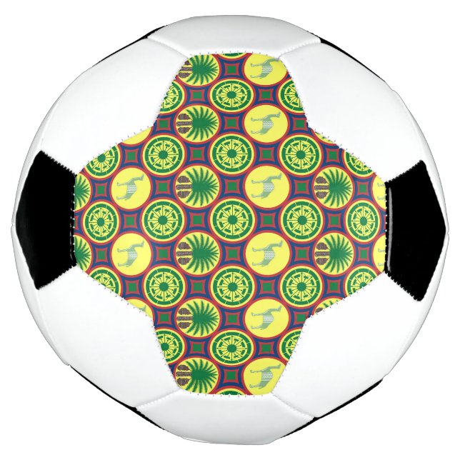Bola De Futebol Jamahiri ® Libya | Africa Pattern (Invertido)