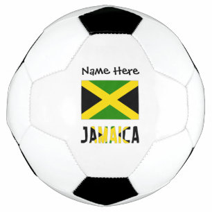 Bola De Futebol Jamaica e Bandeira Jamaicana com o Seu Nome Futebo