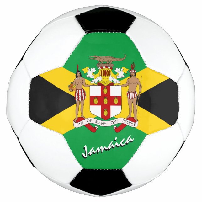 Bola De Futebol Jamaica Football & Jamaican Flag, Emblem / Esporte (Frente)