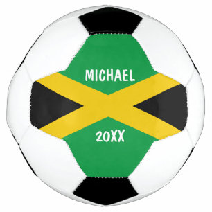 Bola De Futebol Jamaica Green Black & Dourado Jamaican Flag