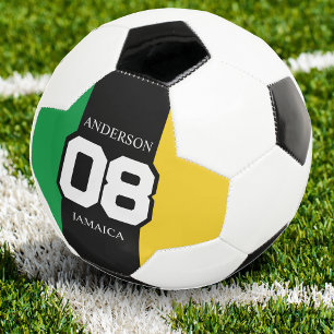 Bola De Futebol Jamaica Green Dourado Team Number Sobrenome Jamaic