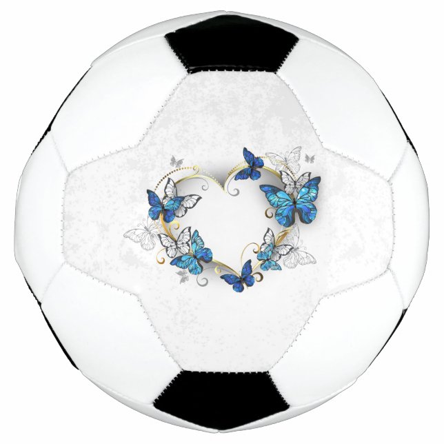 Bola De Futebol Jewelry Heart with Butterflies Morpho (Frente)
