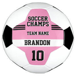 Bola De Futebol jogador de esporte personalizado preto-rosa campeã