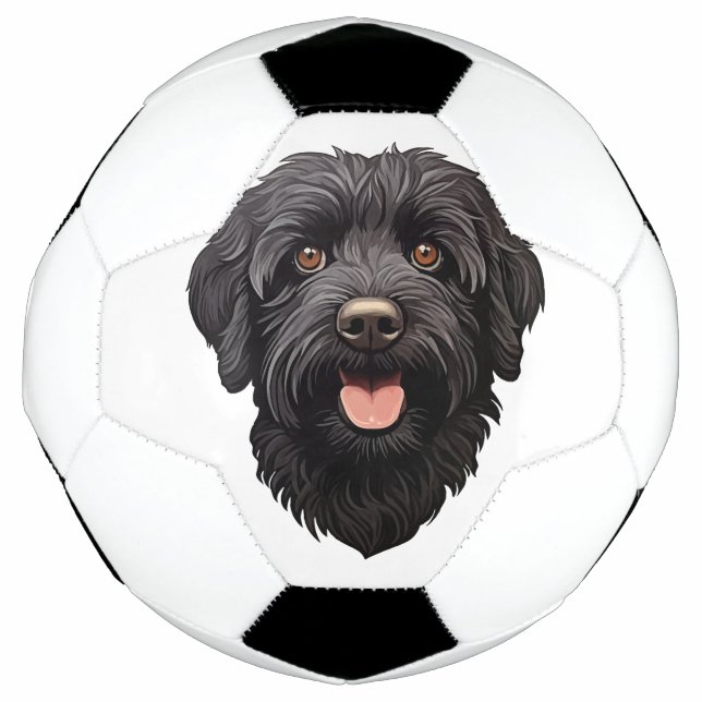 Bola De Futebol Labradoodle Black Dog (Frente)