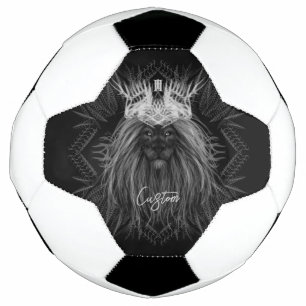 Bola De Futebol Leão com Monograma Coroa