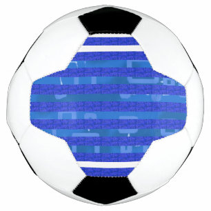 Bola De Futebol Legal faixas Geométricas de Azul Branco-Chic