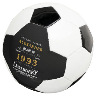 Bola De Futebol Legendário do Nome do Monograma de aniversário de 
