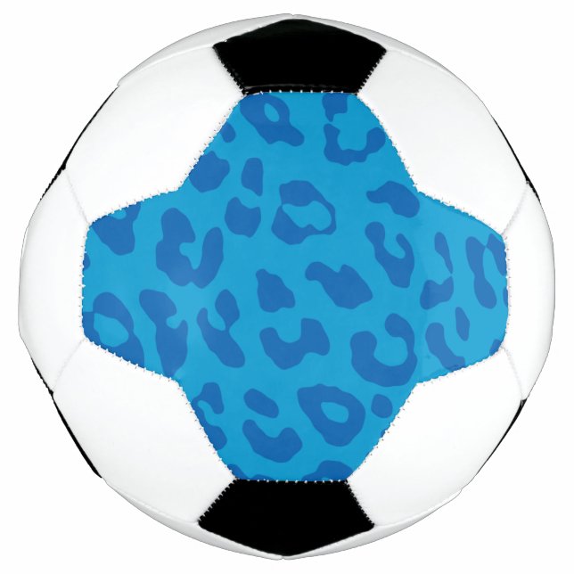 Bola De Futebol Leopard Print Pale Blues  (Frente)
