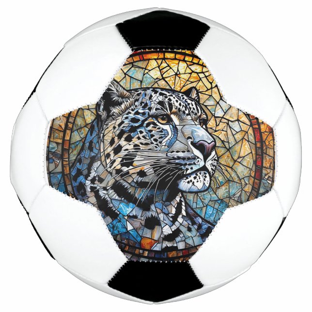 Bola De Futebol Leopardo com Tons Quentes e Frios (Frente)
