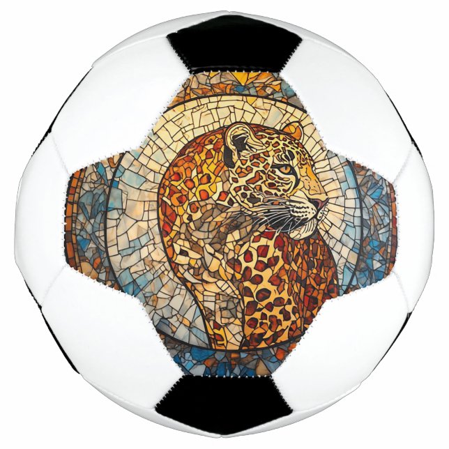 Bola De Futebol Leopardo com Tons Quentes e Frios (Frente)