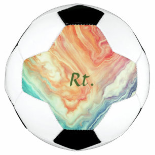 Bola De Futebol Letra de nome adicionar mármore geométrico abstrat