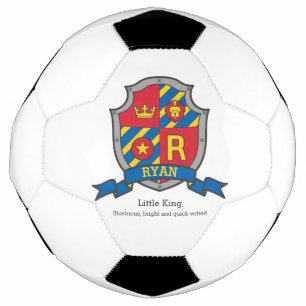 Bola De Futebol Letra de repouso R coroa amarela vermelha leão Ry