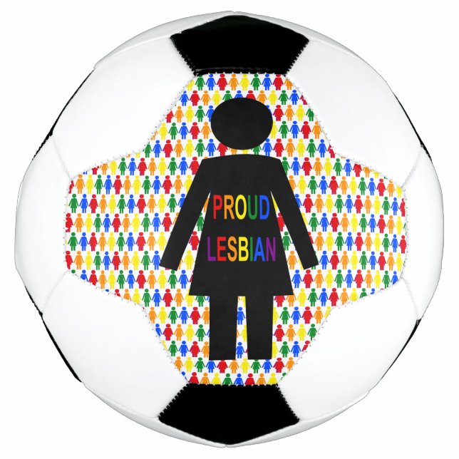 Bola De Futebol LGBTQ Silhouette Lésbica e Damas Arco-Íris (Frente)