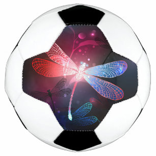 Bola De Futebol Libélula vermelha brilhante