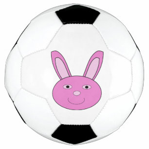 Bola De Futebol Linda Face de Coelho Rosa Fofa Primavera Páscoa